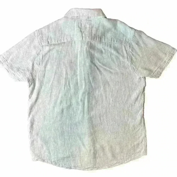 Bruno Positano Mens Linen Blend Short Sleeve Button Up Shirt Size Large Blue - Picture 2 of 9